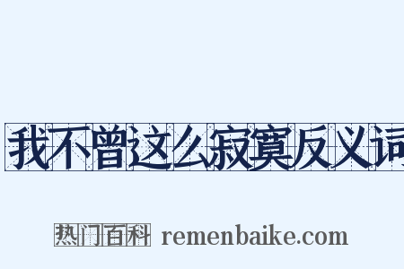 我不曾这么寂寞反义词是什么意思的图片